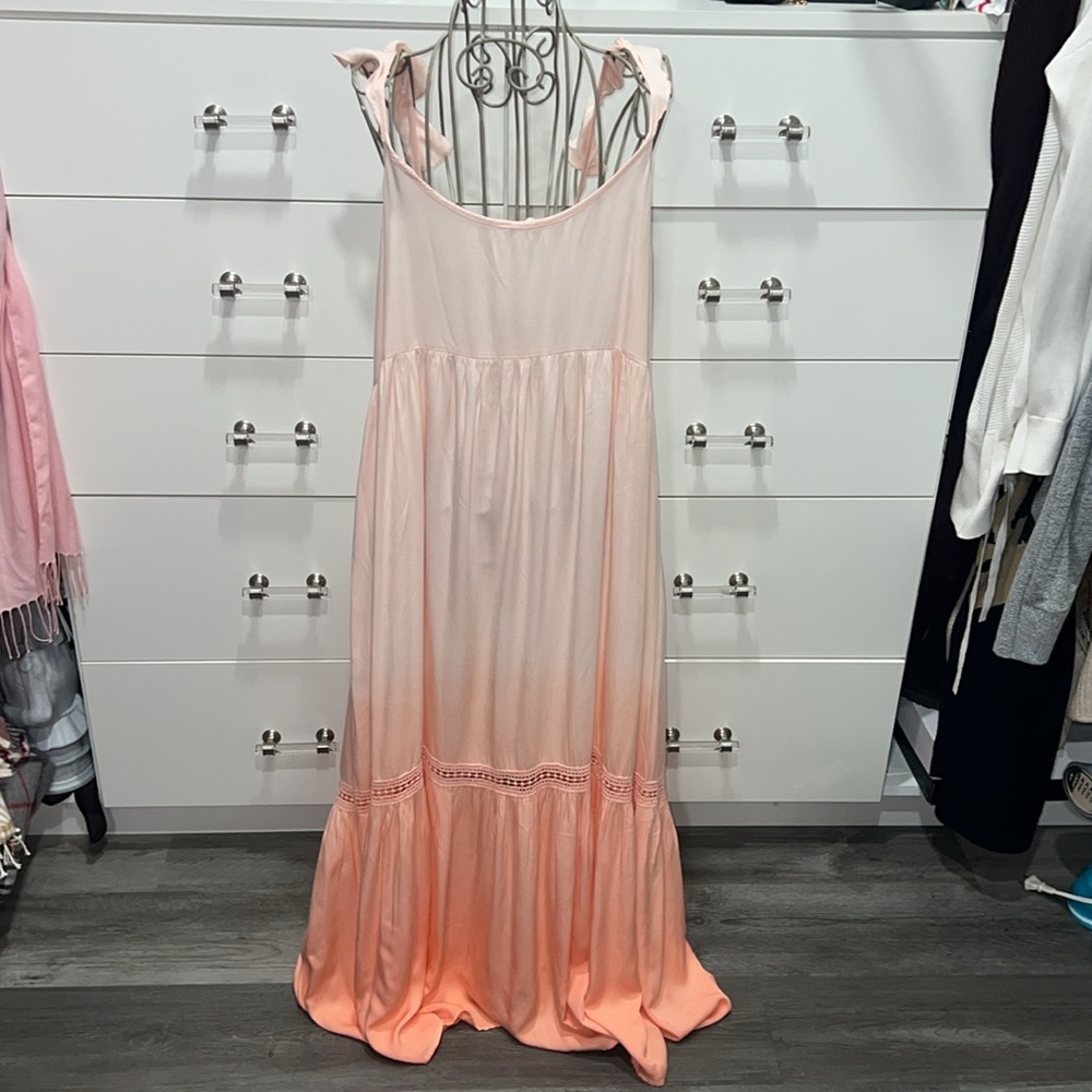 Hem & Thread Dip Dyed Ruffle Maxi Dress, size M, NEW WITH TAGS - Picture 7 of 11